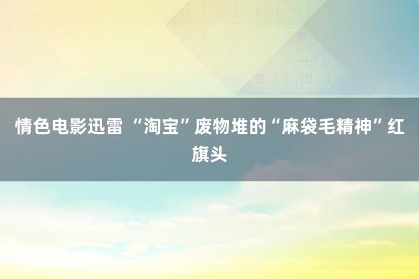 情色电影迅雷 “淘宝”废物堆的“麻袋毛精神”红旗头