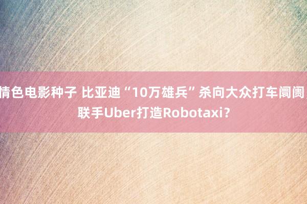 情色电影种子 比亚迪“10万雄兵”杀向大众打车阛阓，联手Uber打造Robotaxi？