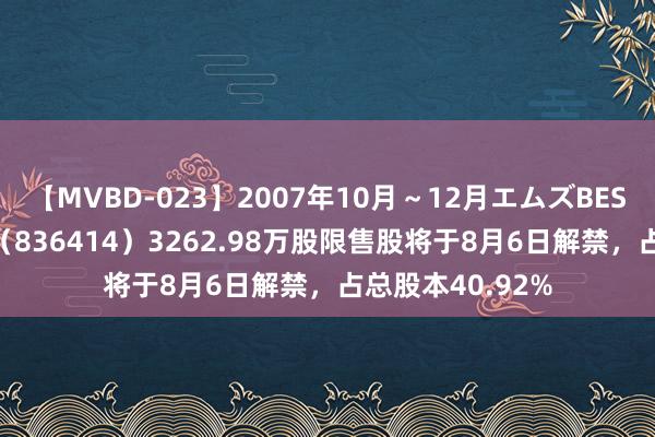 【MVBD-023】2007年10月～12月エムズBEST4時間 欧普泰（836414）3262.98万股限售股将于8月6日解禁，占总股本40.92%