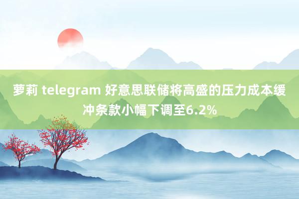 萝莉 telegram 好意思联储将高盛的压力成本缓冲条款小幅下调至6.2%