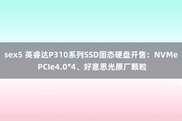 sex5 英睿达P310系列SSD固态硬盘开售：NVMe PCIe4.0*4、好意思光原厂颗粒